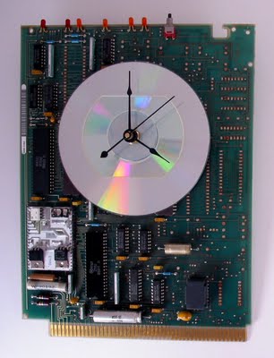 circuit board clock via inspirationthroughdesign Handmade Clocks