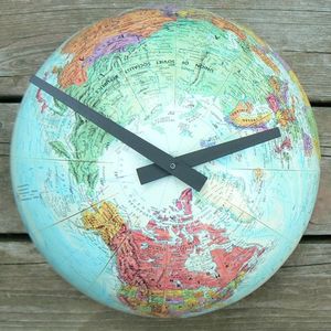 globe clock by imotime via rarebirdfinds.typepad Handmade Clocks