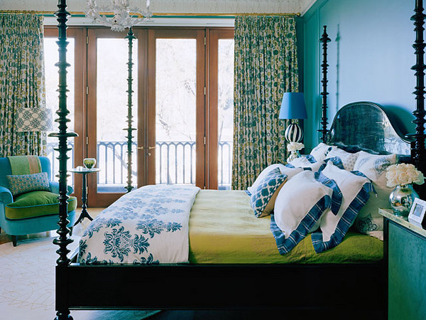 blue and green bedroom via house of turquoise