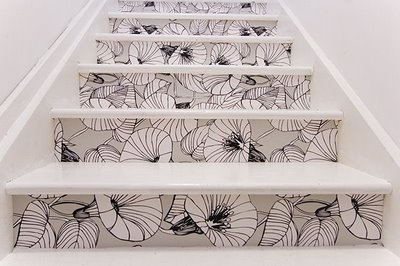 wallpaper stairs via charlotteannette blogspot Take A Chance On Your Stairs