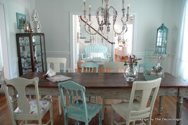 mismatched chairs dining room