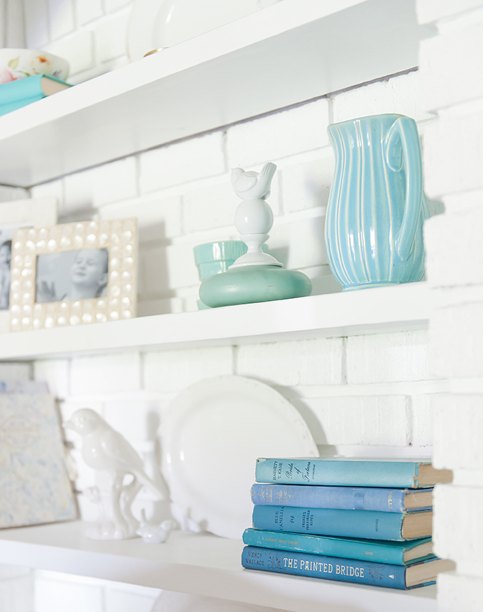 white bookshelves