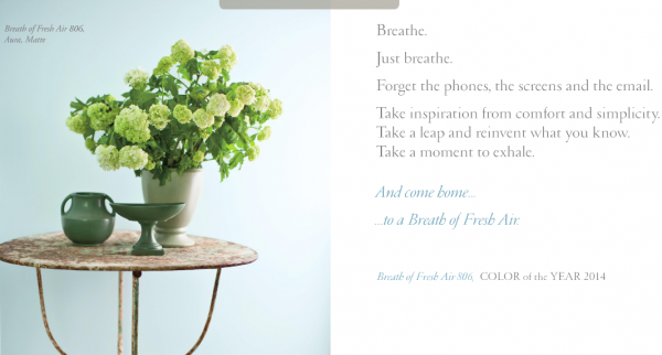 Breath of Fresh Air - Color of the Year 2014