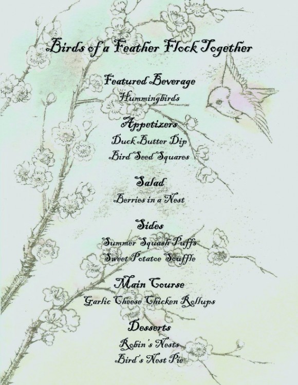 Birds Of A Feather Flock Together Menu The Decorologist