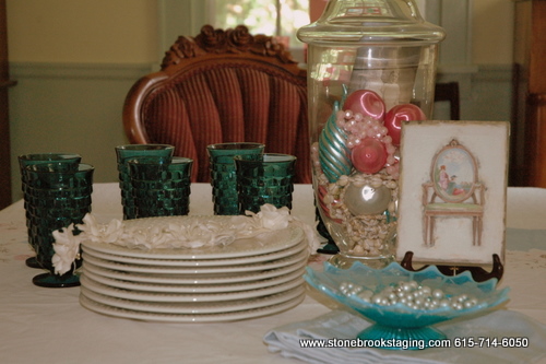 Blue and White Tablescape