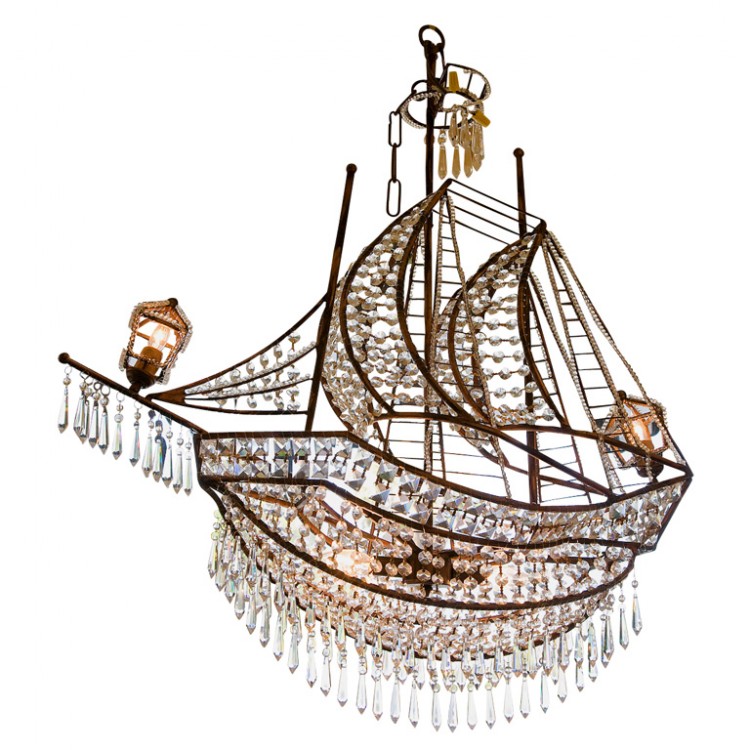 crystal sailboat chandelier