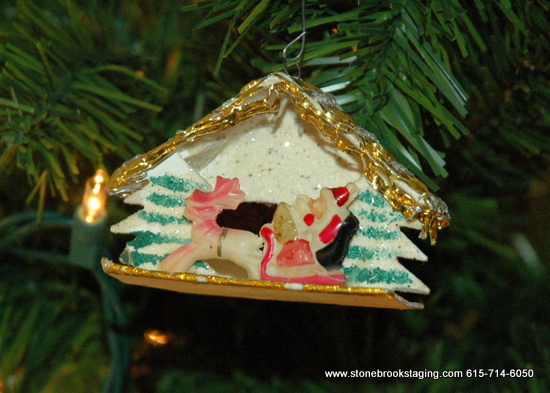 Vintage Nativity Christmas Ornament