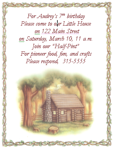 Little House Birthday Invitation