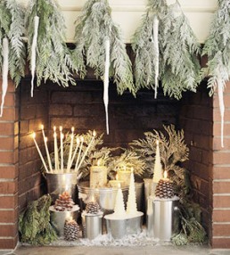 candles in fireplace via digsdigs