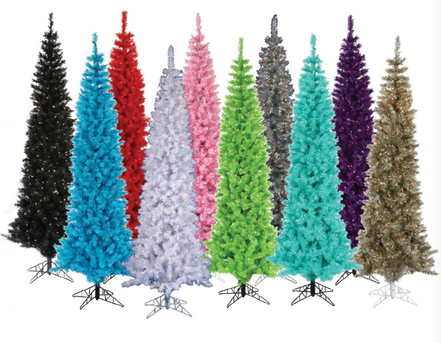 Different color christmas deals trees