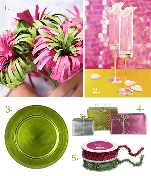 hot pink and lime green christmas via realsimple