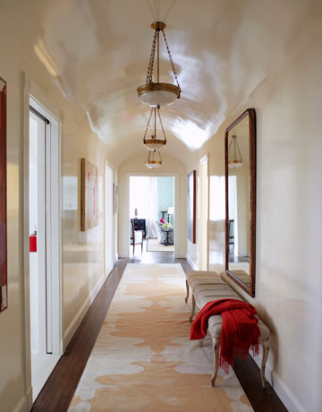Glossy Paint Ceiling White Hallway Via Hb The Decorologist