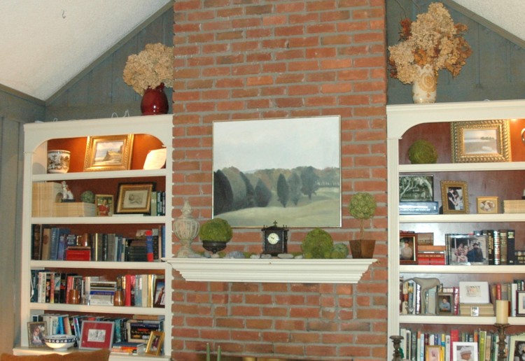 bookcases flanking fireplace The Decorologist