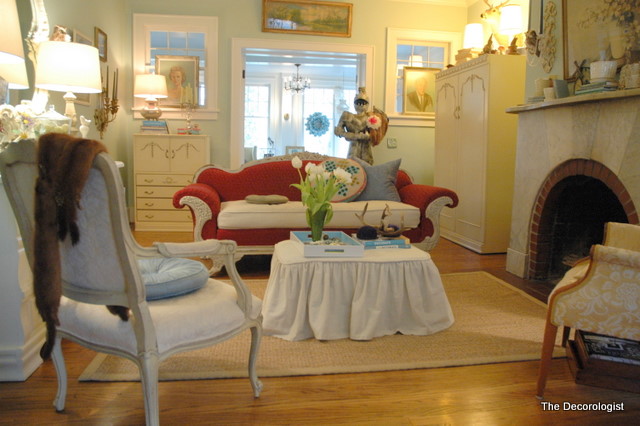 painted sofa, victorian, shabby chic, vintage, living room, prescott green