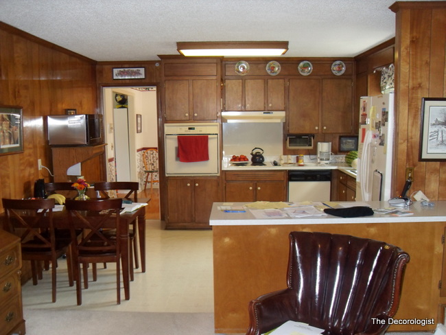 dated wood cabinets before