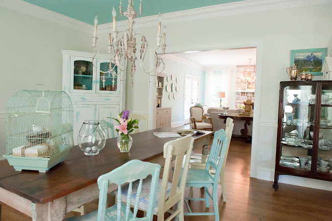 mismatched dining chairs