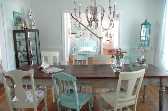 mismatched dining chairs