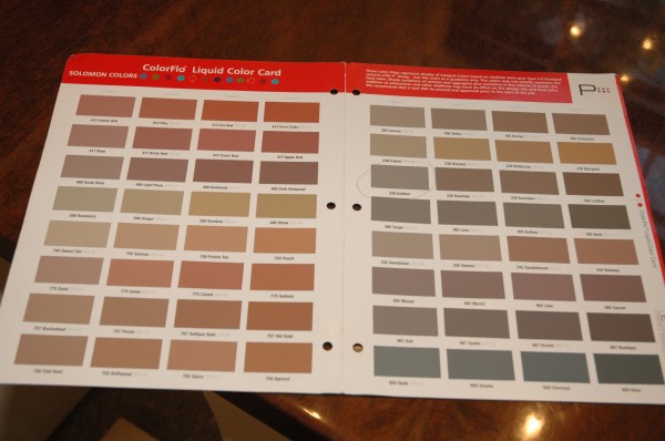 Concrete Color Chart -- Color Chart for adding Color to Concrete