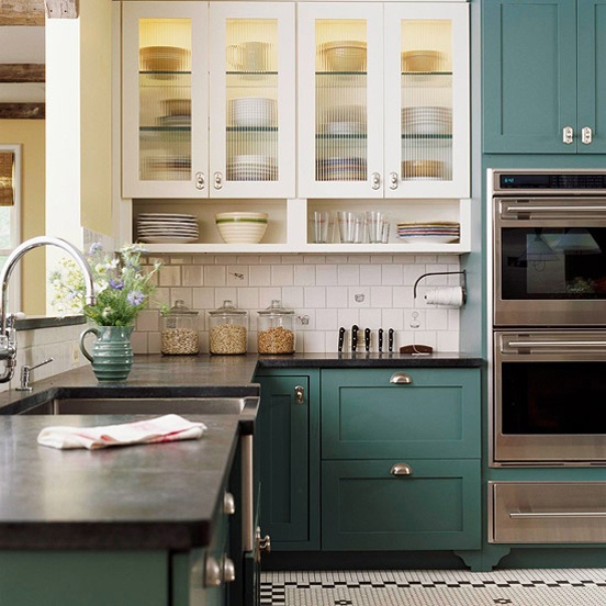 black and white painted kitchen cabinets