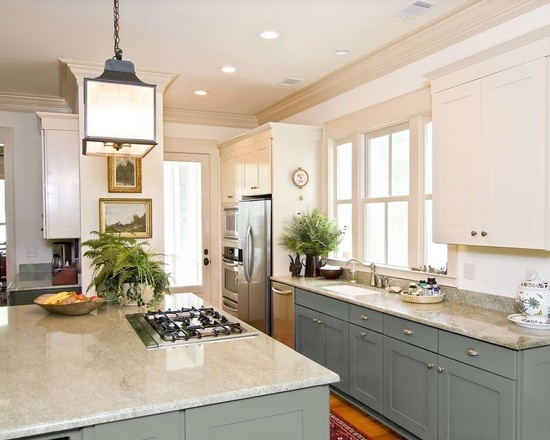 blue lower cabinets kitchen