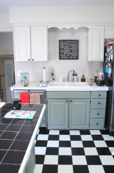 painted kitchen cabinets in small kitchen