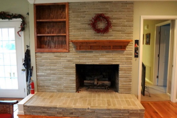 The Solution To The Dated Brick Fireplace That Even Your Husband