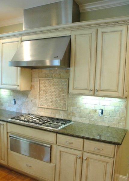 tumbled stone backsplash