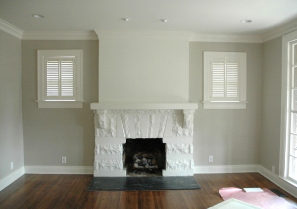 white fireplace