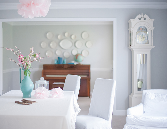 white dining room