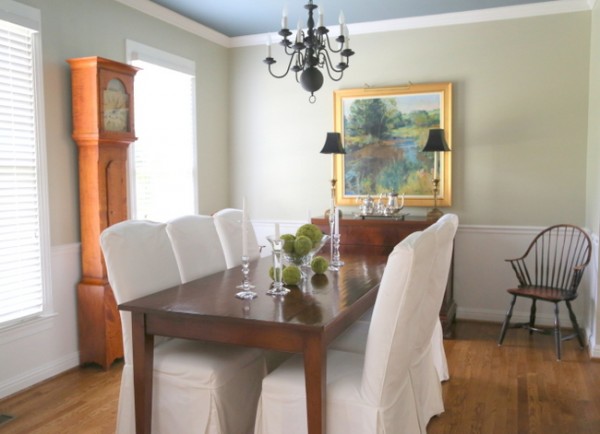 gray green dining room