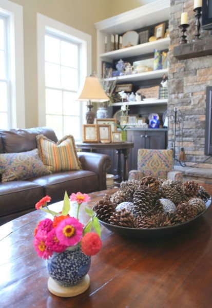 warm rustic designer living room