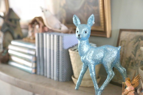 glitter turquoise deer