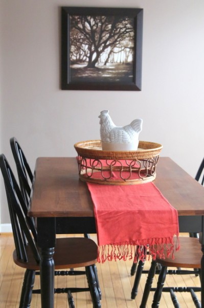 staged kitchen table