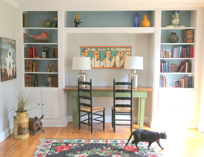 painting backs of bookcases The Decorologist