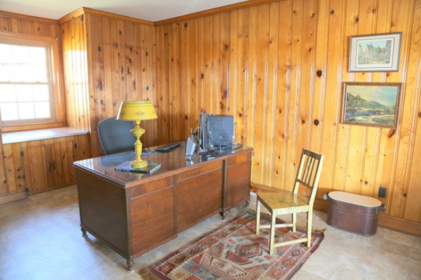 Designing Around Knotty Pine Wood Paneling - The Decorologist