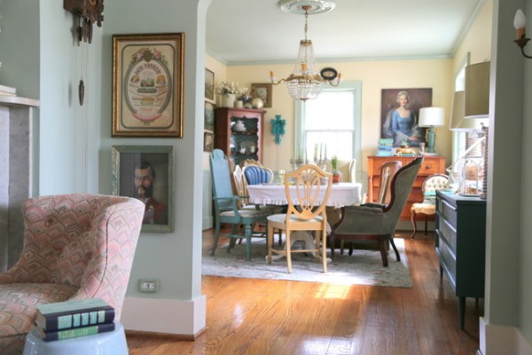 eclectic vintage dining room