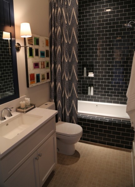 blue designer bathroom