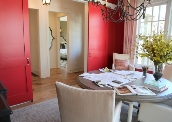 red dining room