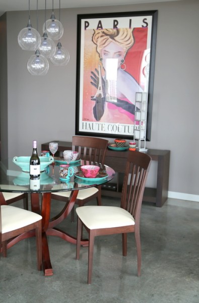 staged dining area