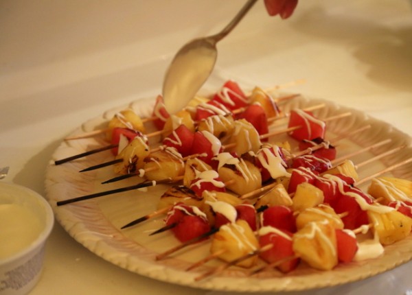 watermelon and mango skewers