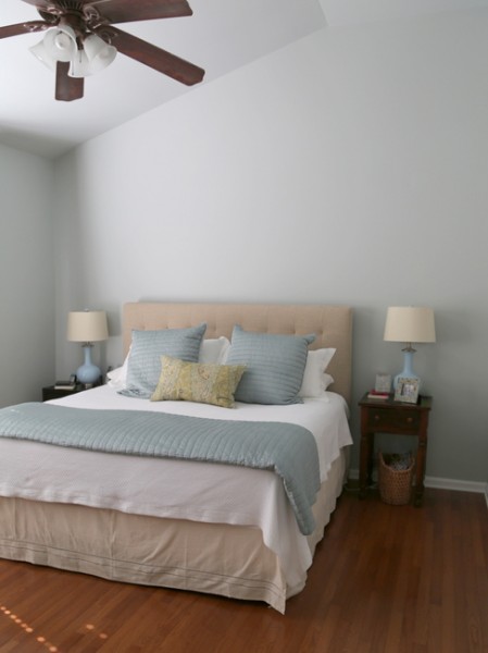 arctic gray blue bedroom