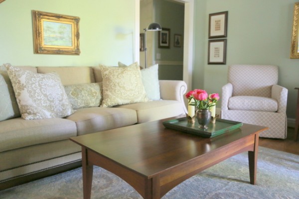 prescott green neutral sofa