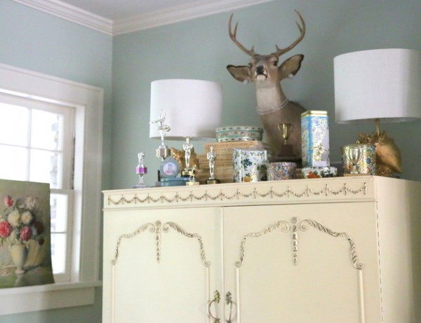 trophies and deer head