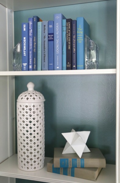 homegoods bookcase styling