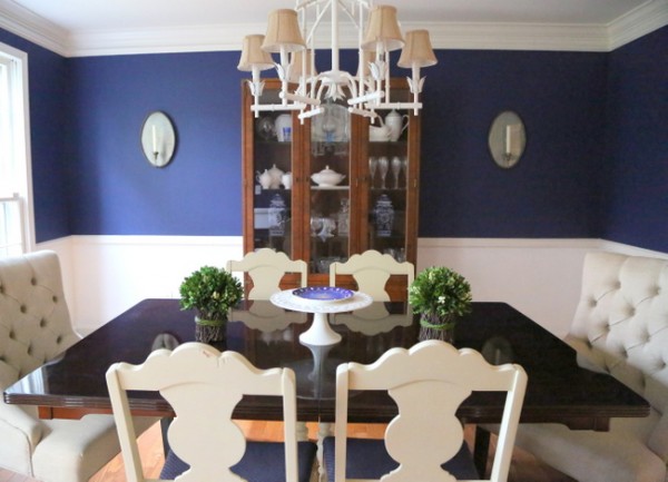 navy blue dining room