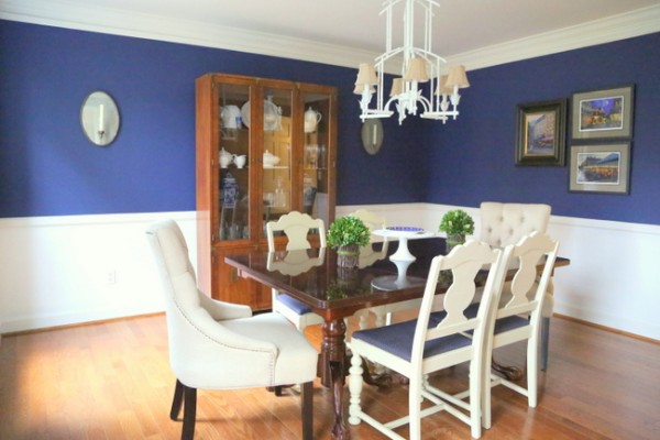 navy blue dining room makeover