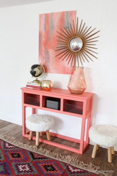 Sherwin-Williams-Coral-Reef-Painted-Console-Table-@Remodelaholic-005-533x800