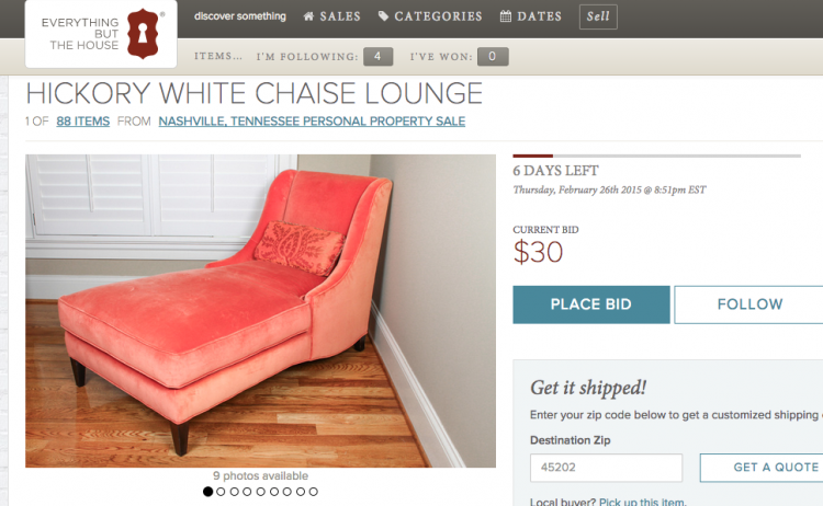 coral chaise