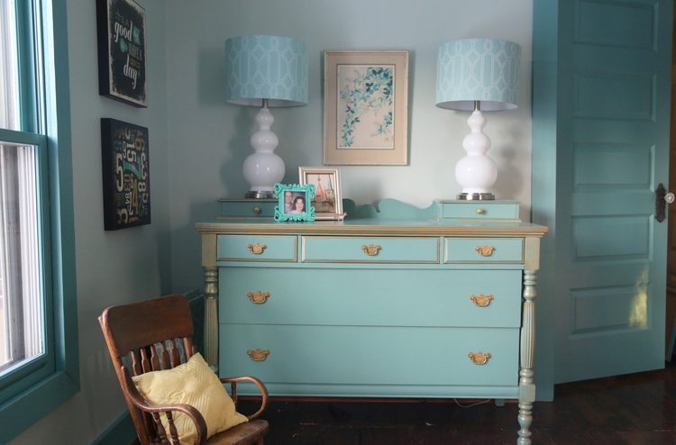 blue dresser