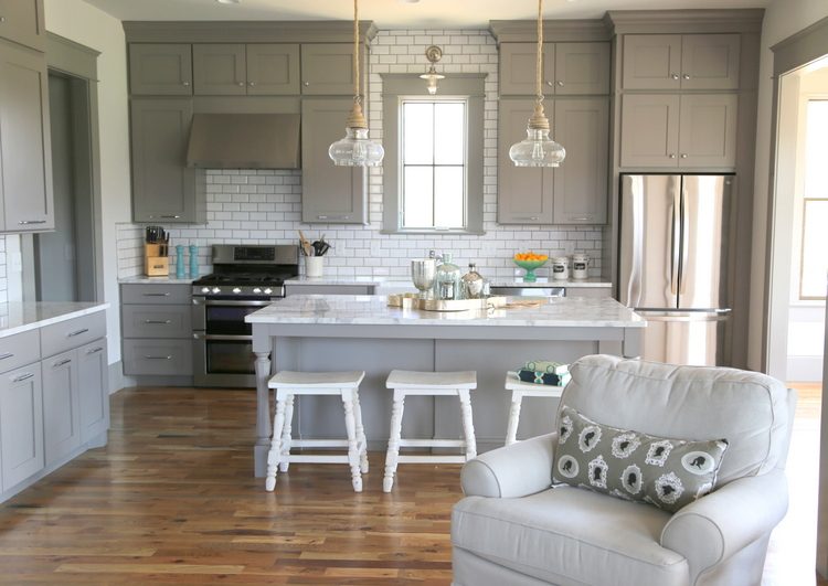 designer gray kitchen cabinets